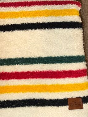 Pendleton Sherpa Fleece Striped Throw Blanket